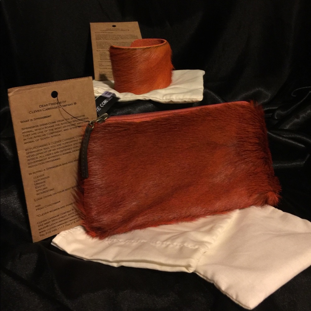 🦋2 Set Clever Carriage Genuine Springbok Leather